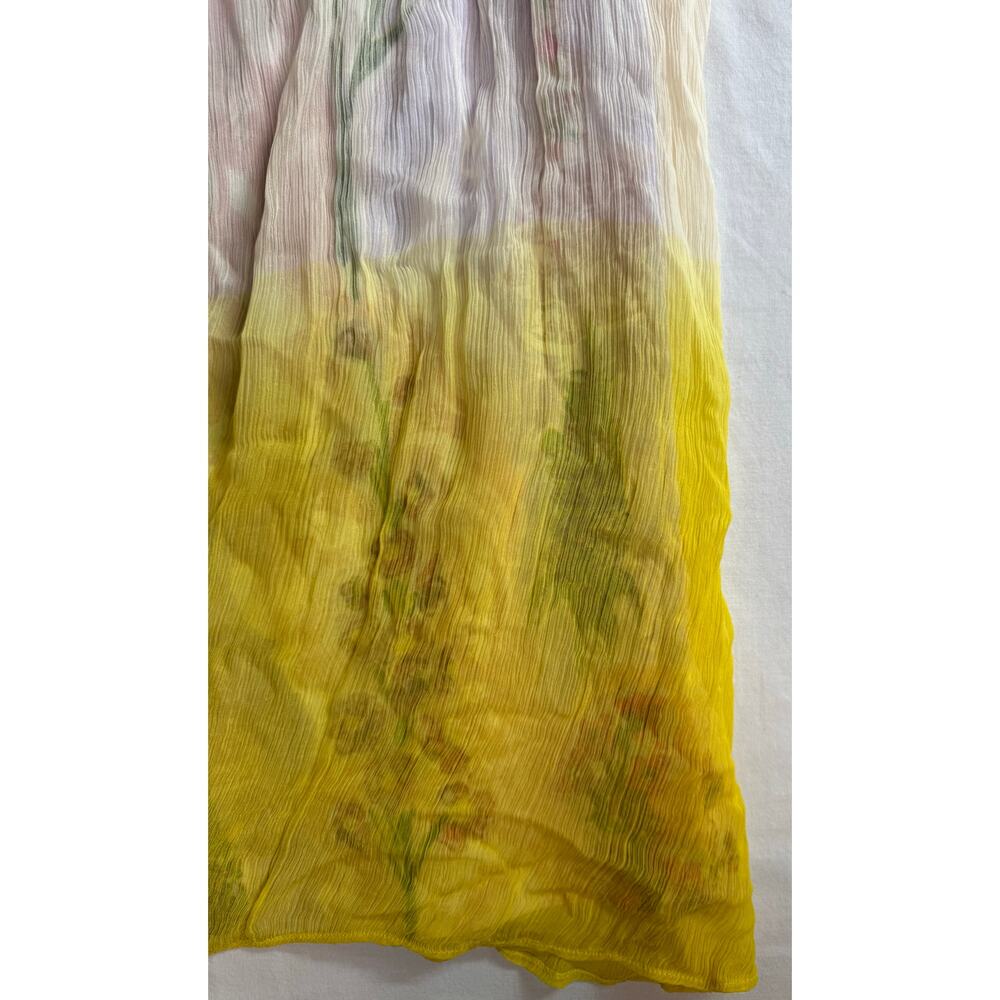 Anthropologie HD in Paris Dipped Chroma Swing Dress Size 2 Floral Gauzy Keyhole - Picture 7 of 11